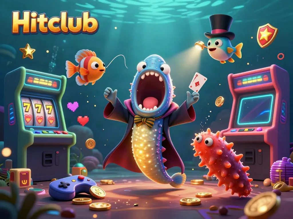 Experience Hitclub's thrilling magic tricks in this vibrant underwater casino scene.
