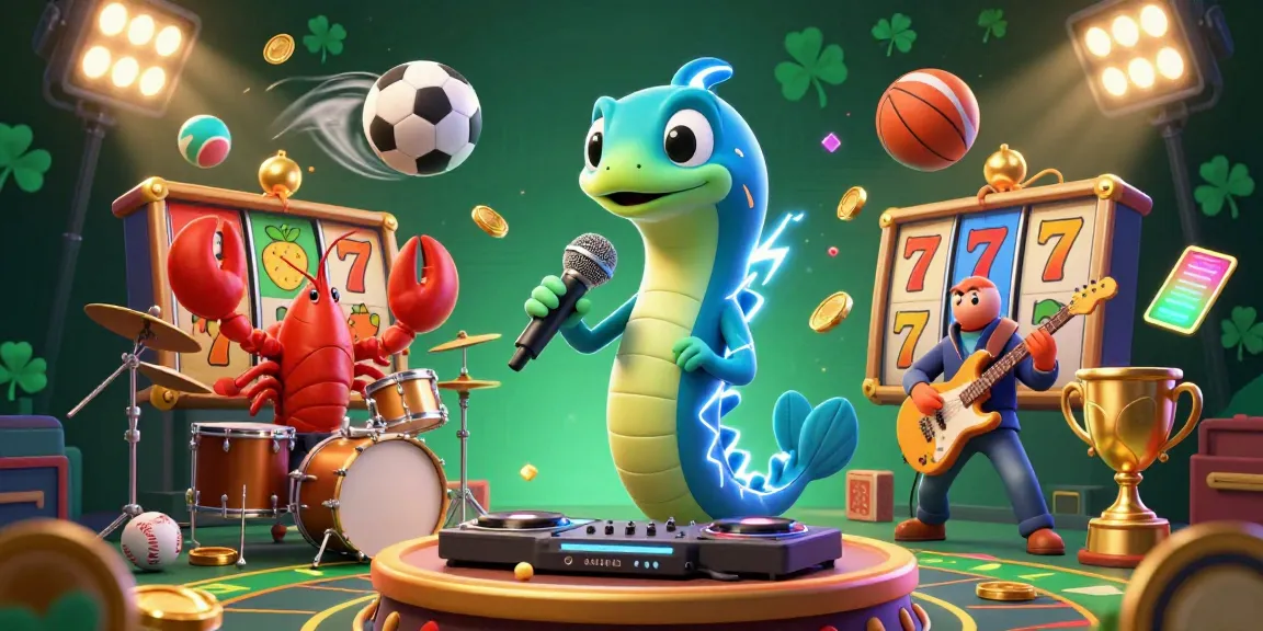 Enjoy thrilling gaming action with mrlucky88's vibrant underwater casino scene featuring an electric eel DJ.