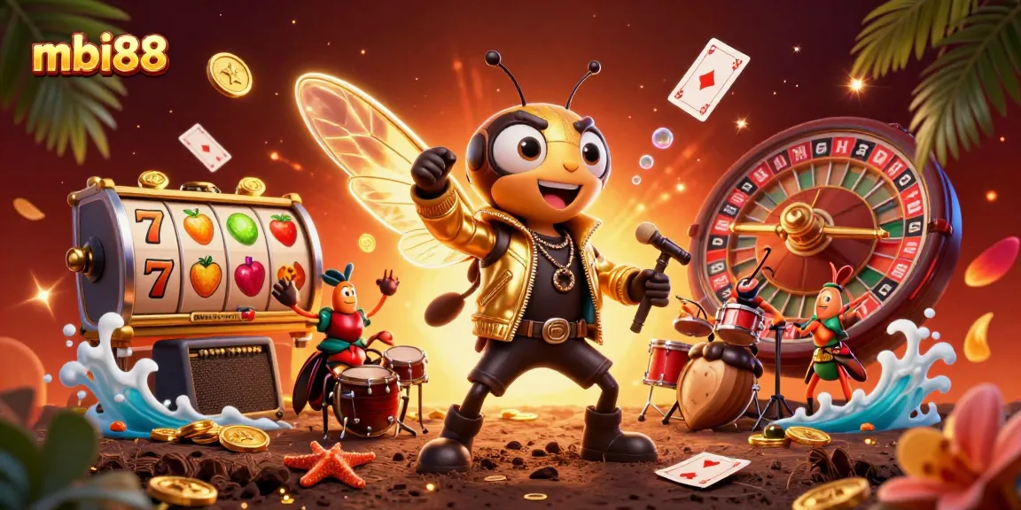 Experience thrilling gaming at mbi88 with vibrant casino elements and energetic characters.
