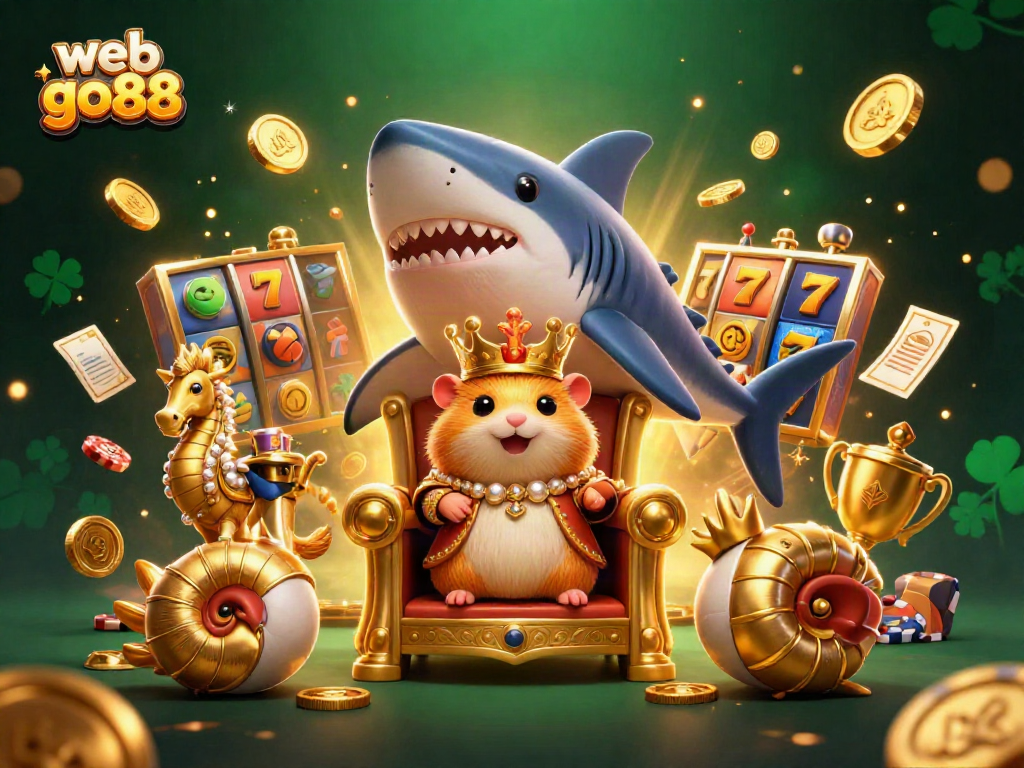 Experience thrilling slot gaming action with web go88's vibrant illustration featuring engaging characters and casino elements.