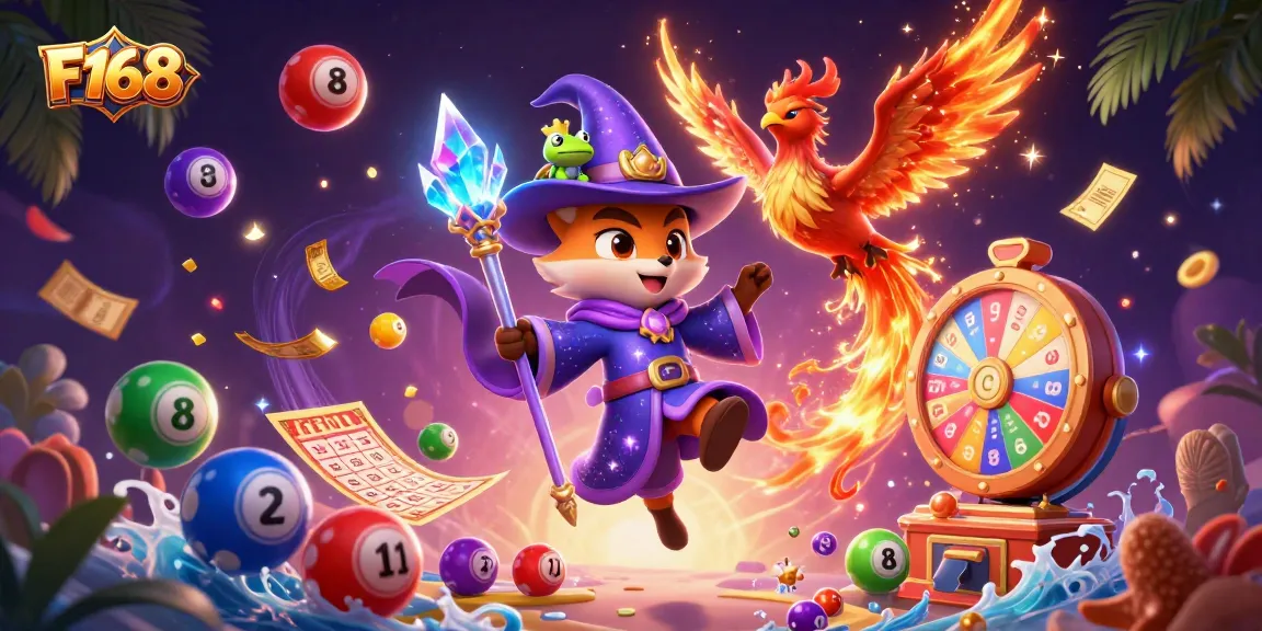 Experience the excitement of F168's casino with vibrant games and mystical characters.