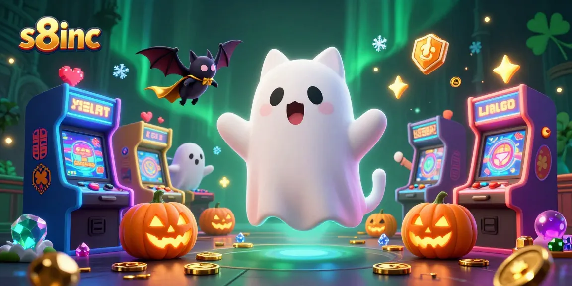 Experience thrilling action with S8inc's vibrant casino games and characters, featuring a friendly ghost cat!