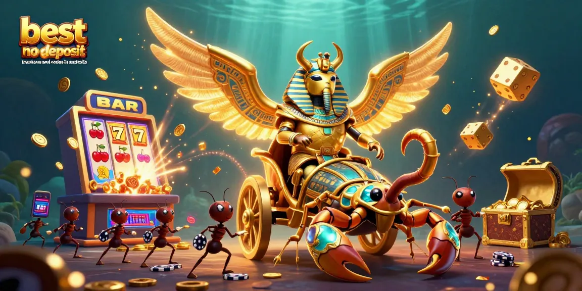 Engaging scene showcasing the best no deposit bonus casinos and codes in Australia with vibrant casino elements.